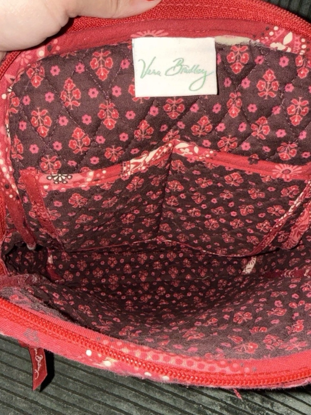 Vera Bradley Quilted Paisley Backpack in Deep Red - Picture 3 of 4